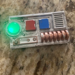 Star Wars inspired painted & lighted Identification  communication badge / comlink Greeblie. Disney Bound / Batuu / cosplay