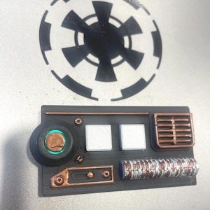 New Star Wars  ID v2 subtle lighted black&copper communication badge / comlink Greeblie. Disney Bound / Batuu / cosplay