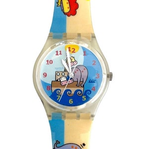 Vintage 2000 Swatch GRR ! OINK ! GK329 - unworn mint condition - running with new battery - 34mm diameter - new in box