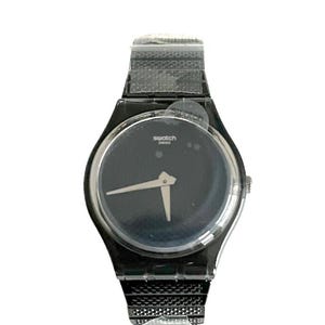NEW in box Swatch Gent Flex NOIRETTE GB313B - unworn mint condition - 34 mm diameter - metal flex band