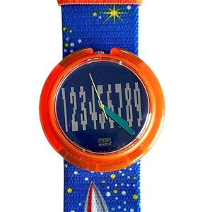 Vintage 1990 Pop Swatch Sputnik PWR106 - Unworn Mint Condition, New Battery, 39mm, Original Box