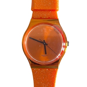 Swatch Gent DEEP ORANGE GO111 - mint unworn condition - running with a fresh battery - 34mm diameter - new in box