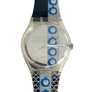 Vintage 1998 Swatch Artist Special GK271 TIME 4 by Laura Grisi - new in box - mint unworn condition - running with new battery - 34mm