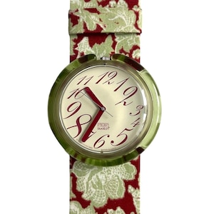Vintage 1993 vintage Pop Swatch PWK184 MELANIE - mint unworn condition - running with new battery - leather strap - 39mm - new in box