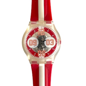 Vintage Swatch Jelly in Jelly ON YOUR TOP SUJK120 - mint - new battery installed - running - 38mm diameter