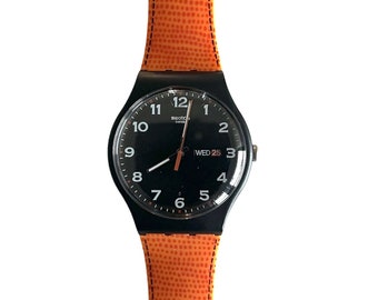 NUEVO en caja Swatch New Gent FAUX FOX SUOB709 de 2015 - sin usar en perfecto estado - batería nueva instalada - esfera de 41 mm