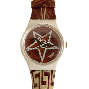 Vintage 1994 Swatch Gent MIRIACHI GW115 - new and unworn condition - fresh battery installed - 34mm - leather band