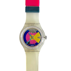 unworn from 1993 vintage Swatch Automatic HAPPY WHEELS SAK109 - new in box - mint condition