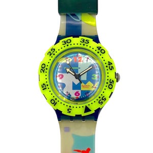 Vintage 1993 Swatch Scuba 200 'Over the Wave' SDN105 - New in Box, 38mm Dive Watch
