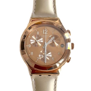 Swatch Irony Chrono ESSENTIAL YCG416 – Stylish Swiss Chronograph Watch with Gold-Tone Case & Timeless Design | Shop Now