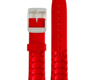 Correa de repuesto de silicona roja de 17 mm para Swatch UNBOUNDED YGS4025 - nueva en bolsa original sellada de Swatch - compatible con todos los relojes Swatch de 17 mm