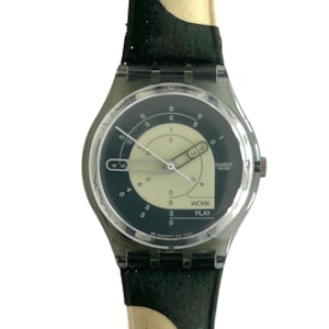 Vintage 2000 Swatch Gent KAKI BOARD GG190 - unworn condition - running with new battery - 34mm diameter - new in box