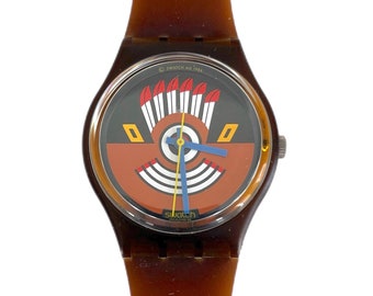 Vintage 1987 Swatch Lady BLUE HORIZON LF100 - Unworn Mint Vintage 1987 Swatch Lady BLUE HORIZON LF100 - Unworn Mint