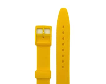 Gelbes Silikon-Ersatzarmband (17 mm) für Swatch-Uhren – passend für alle 17-mm-Swatch-Modelle – neu und ungetragen