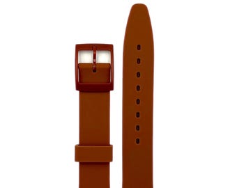 17 mm braunes Silikon-Ersatzarmband für Swatch-Uhren – passend für alle 17-mm-Swatch-Modelle – neu und ungetragen
