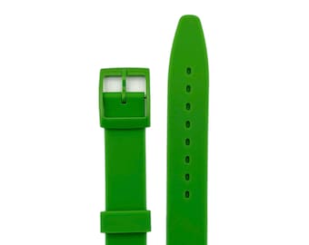 Correa de repuesto de silicona verde de 17 mm para relojes Swatch: compatible con todos los modelos Swatch de 17 mm, nueva y sin usar.