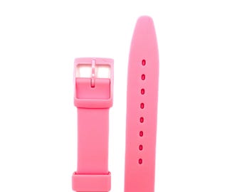 17 mm Silikon-Ersatzarmband in Rosa für Swatch-Uhren – passend für alle 17-mm-Swatch-Modelle – neu und ungetragen
