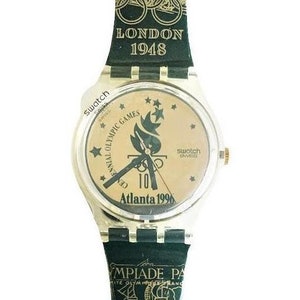 新品未使用　Swatch 1996 Olympic Games モノクロ時計 SOLD 1996 Swatch Olympic Portraits watch, NOS in box - Birth