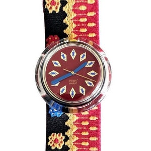 Vintage 1993 Midi Pop Swatch BUCHARA PMM101 - mint unworn condition - running with new battery - new in box - 32mm diameter