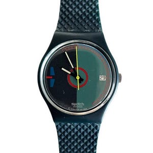 Vintage 1989 Swatch Gent PETRODOLLAR GG402 - unworn mint condition - new in box - fresh battery installed