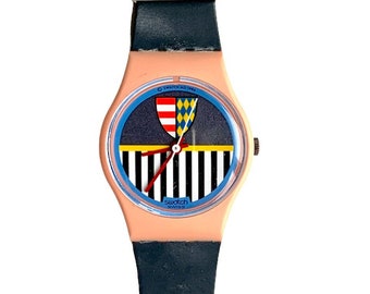 大特価 イラスト Vintage 1987 Mint Unworn - LF100 HORIZON BLUE Lady Swatch 時計