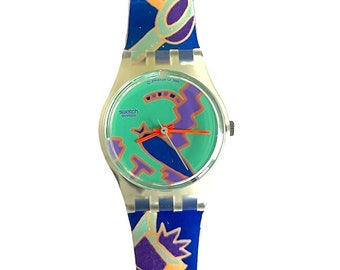 Vintage 1991 Swatch Lady MONTEBELLA LK126 - unworn mint condition - running with new battery - 25mm diameter - new in box