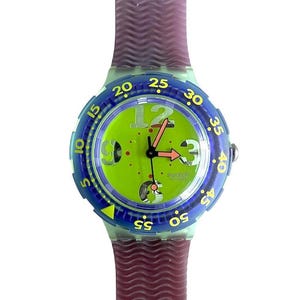 Vintage 1992 Swatch Scuba 200 SPRAY UP SDN103 - unworn mint condition - running with new battery installed - 38 mm diameter - new in box