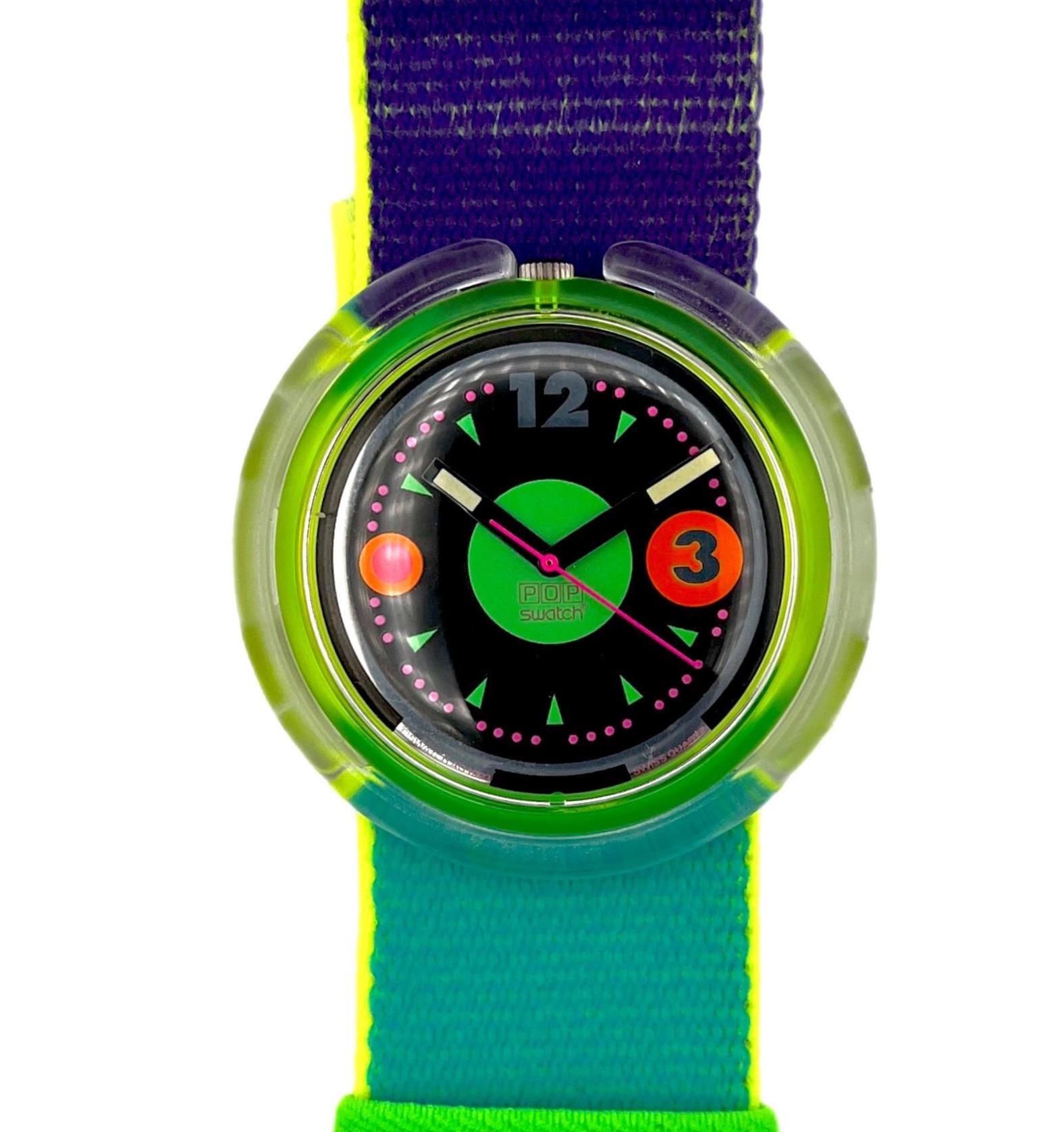 時計 POP Swatch Pop Swatch Watch Quartz 1989 Rare Vintage Polar Pow PWBK103