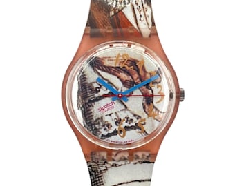 1993 Swatch Gent MASQUERADE GP105 - Italian medieval painting themed vintage Swatch watch - new in box