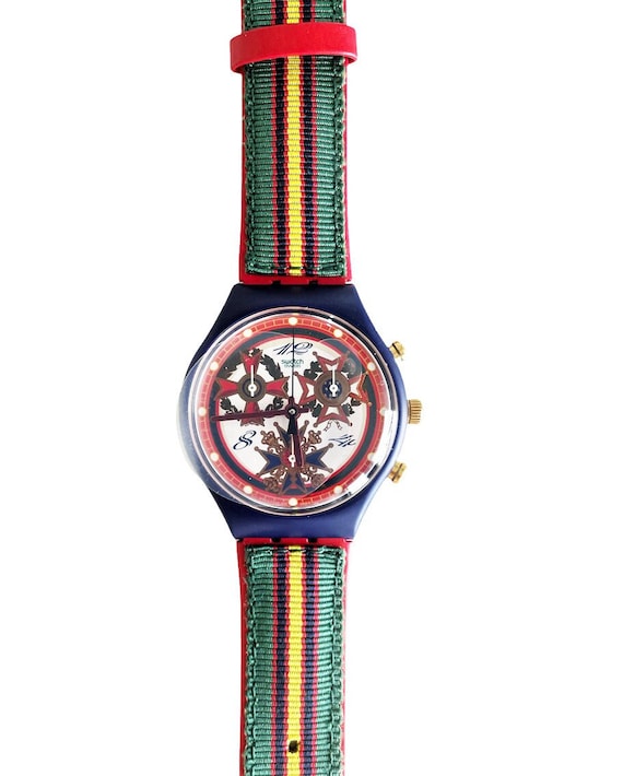 New in Box Vintage 1995 Swatch Chrono THE TOP BRASS SCN116 Unworn