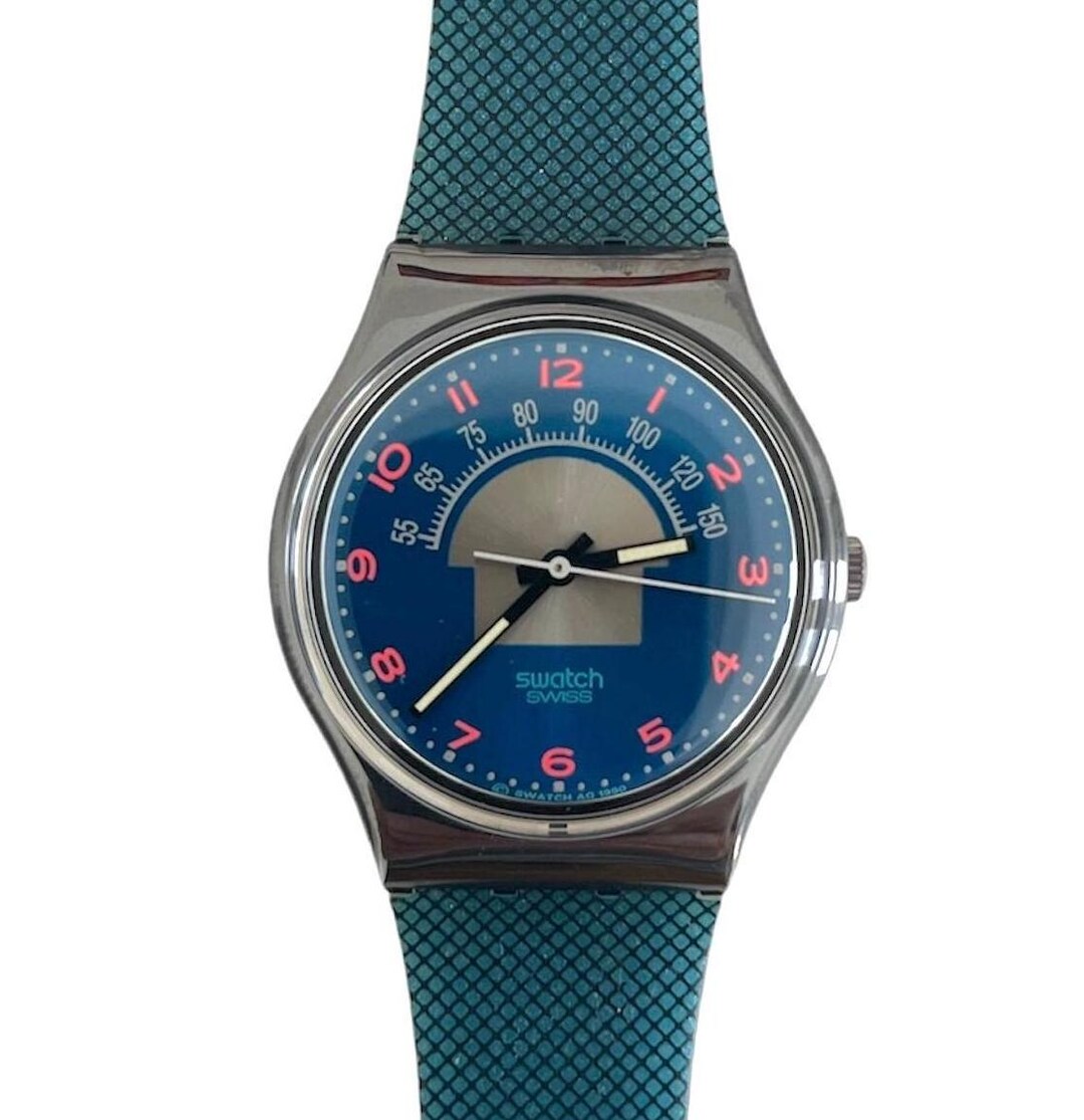 Swatch Watch Blue Tune GX119 Leather 34mm 1990 unisex New Swatch Watch Blue Tune GX119 leather 34mm 1990 unisex  main image 3
