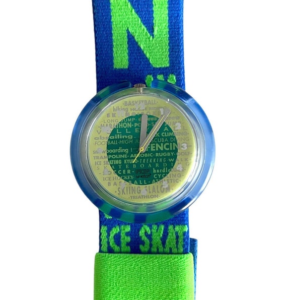 RARE 1988 Skeleton Retro Pop Swatch Watch 80s on Black Strap