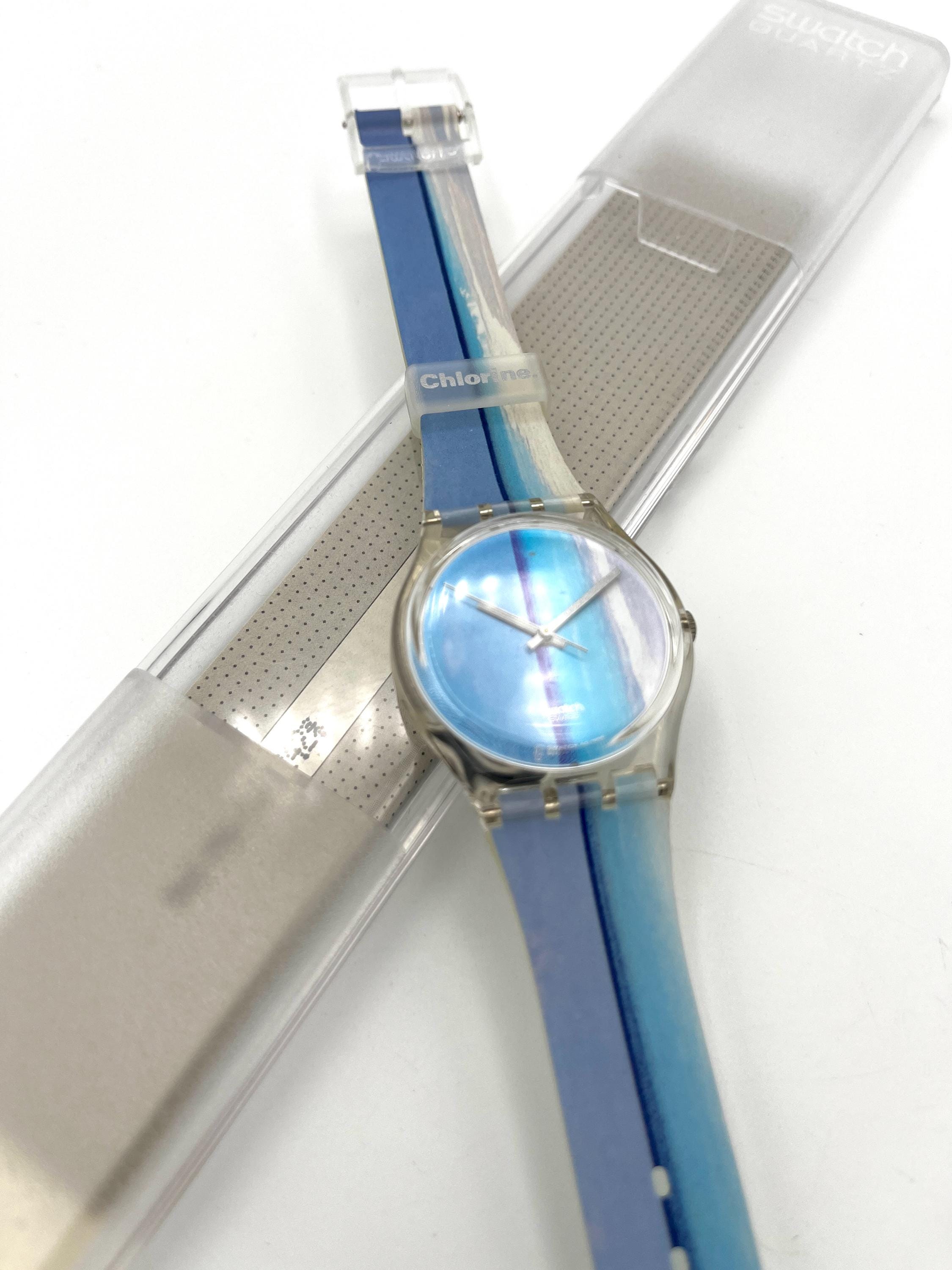Vintage 1997 Swatch Gent CHLORINE GK242 - Running With New Battery 