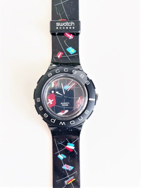 NEW : Vintage 1998 Swatch Scuba 200 Access Swiss Ski Team | Etsy