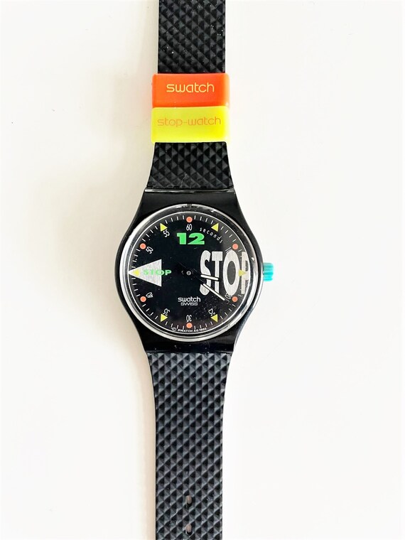 NEW : 1993 Swatch Stop-watch NIGHTSHIFT SSB101 Unworn Mint | Etsy Ireland