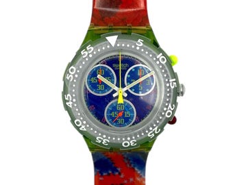 Vintage 1994 Swatch Chrono INSPYRAL SCG102 - Unworn Mint Condition