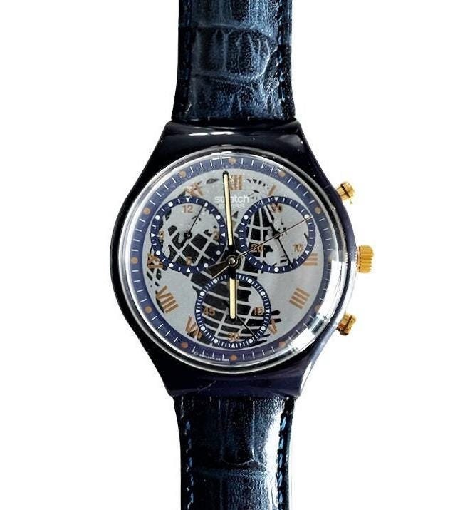 ヴィンテージ 1992 Swatch Chrono TIMELESS ZONE SCN104 - 未