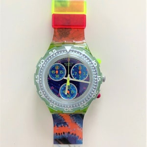 NEW : Swatch Midi Aqua Chrono Sun Garden SEG100 1996 | Etsy Australia