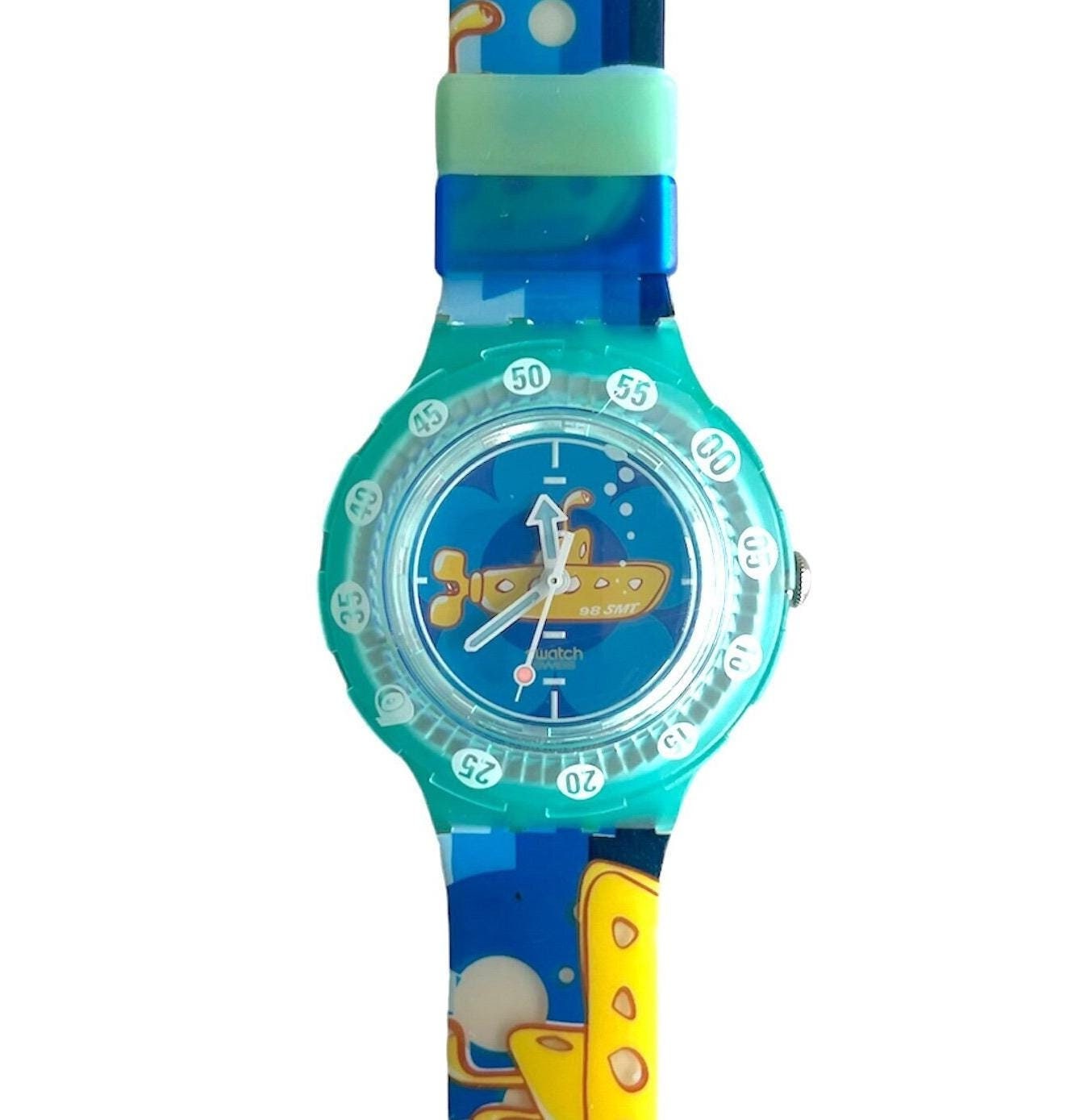 Vintage 1998 Rare Swatch Scuba 200 YELLOW SUB SDL101
