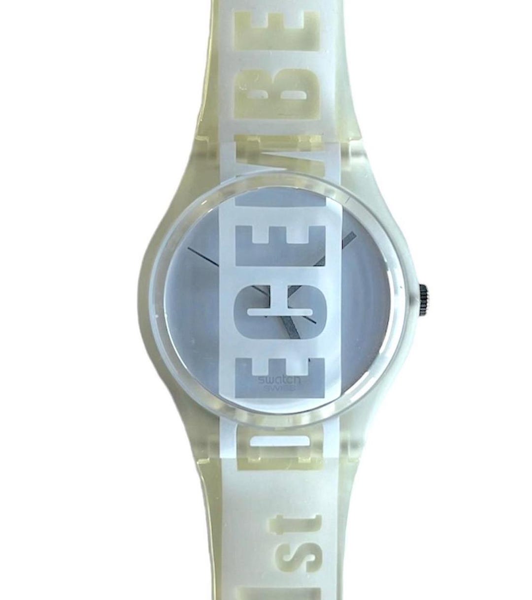 Buy Vintage 1999 Swatch Gent WHITE CARD GK302 the Last Swatch of the  Millenium Unworn Running With New Battery 34mm Online in India