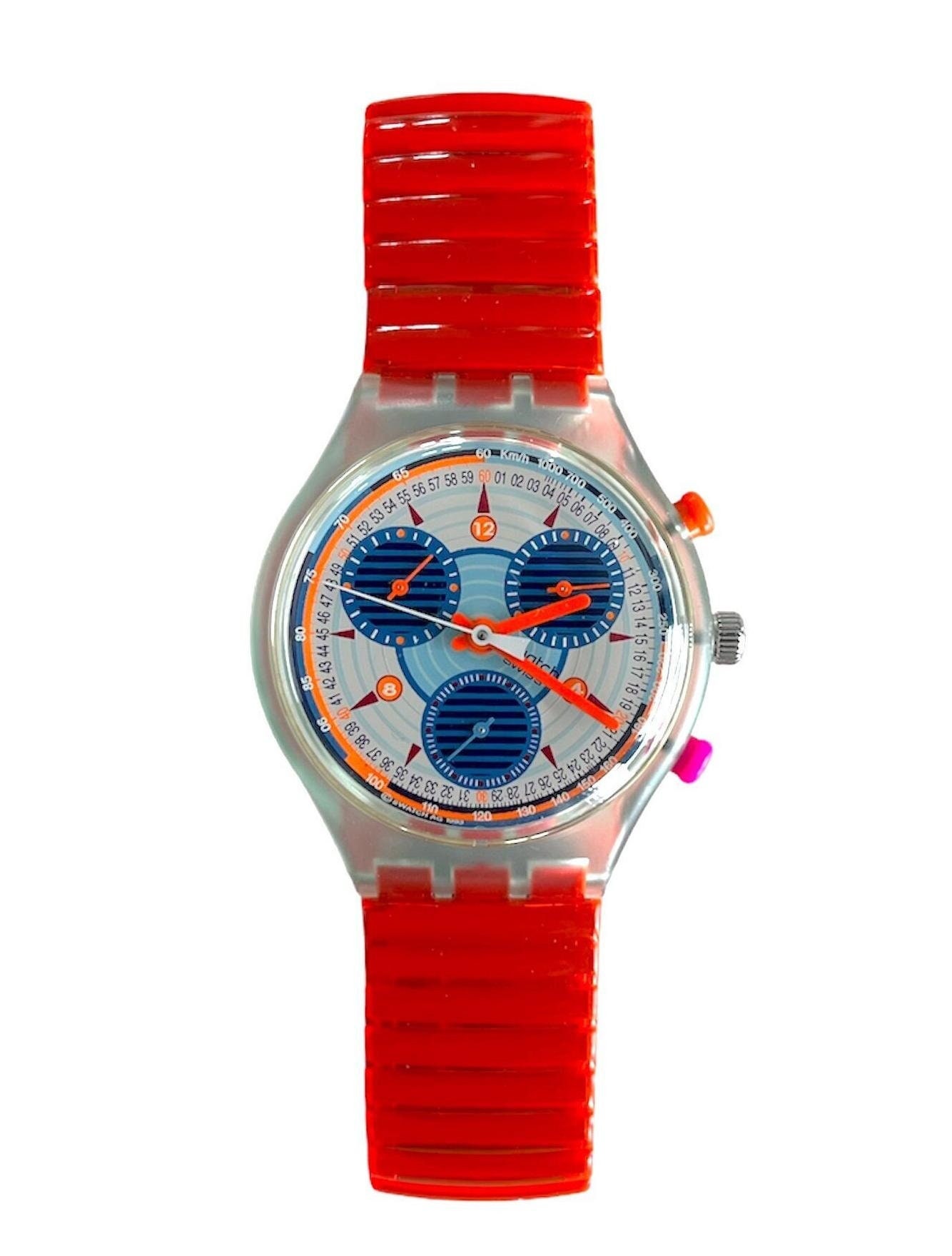 素敵でユニークな Chrono Swatch 1994 Vintage INSPYRAL Mint Unworn - SCG103 時計