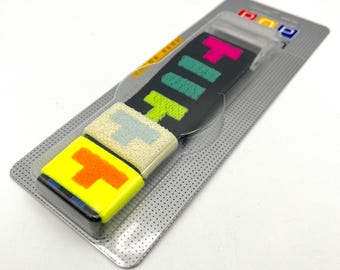 Working Vintage POP Swatch Watch 1989 Studded Fabric Strap 