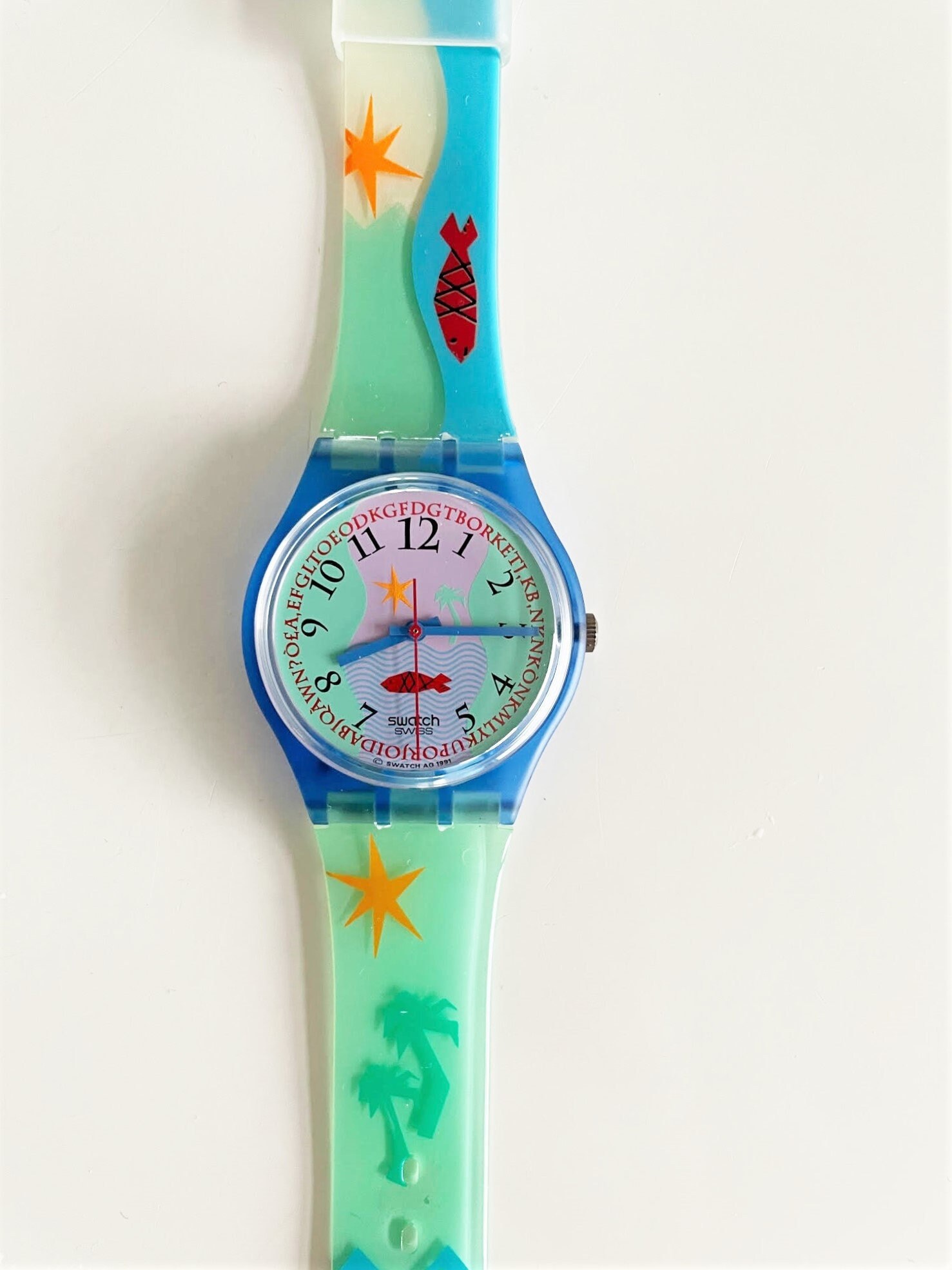NUOVO : vintage 1992 Swatch GN118 HOOKIPA menta non | Etsy Italia