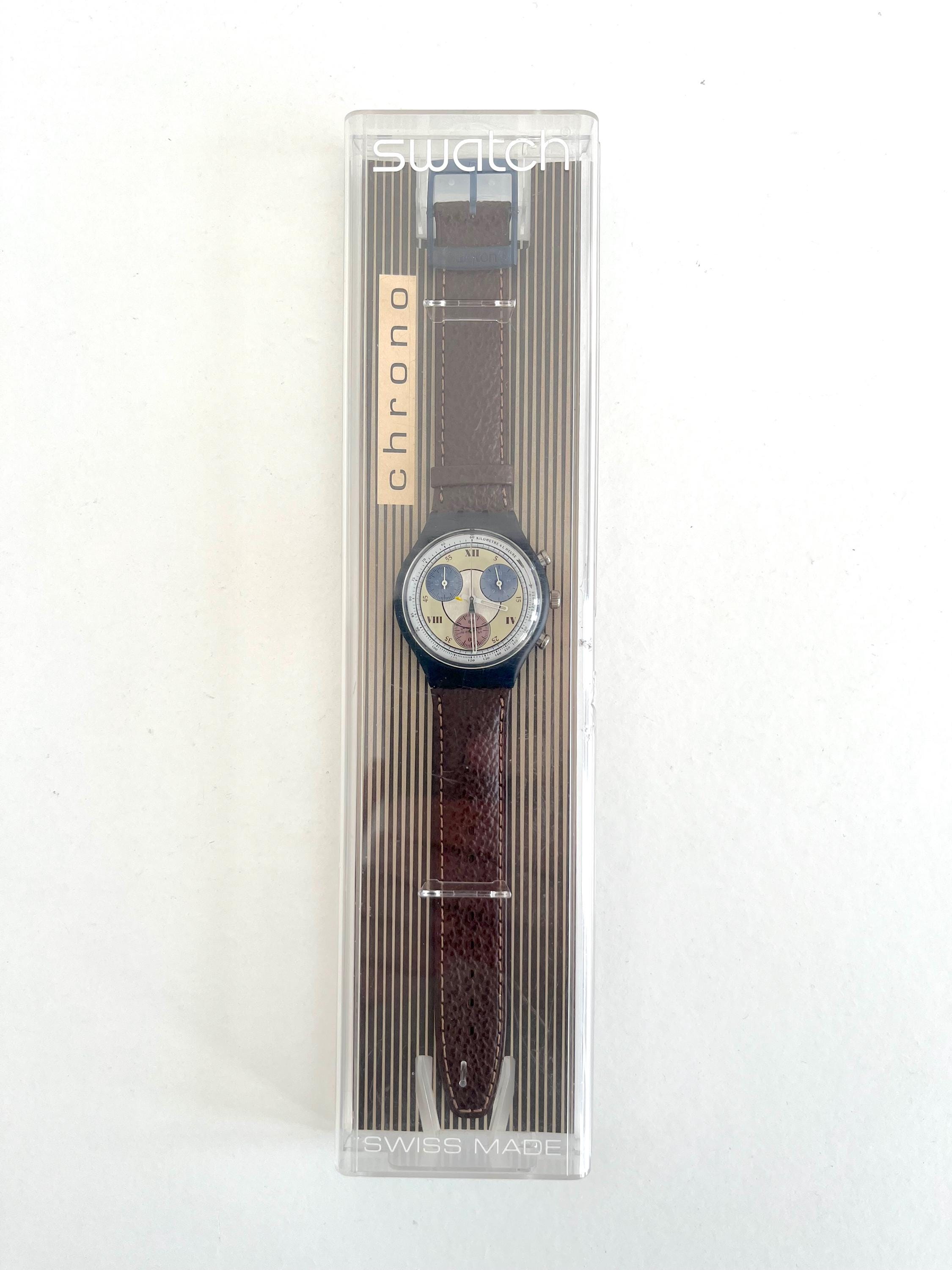 Vintage 1996 Swatch Chrono SMOKEY SCN118 - Unworn Mint Condition 