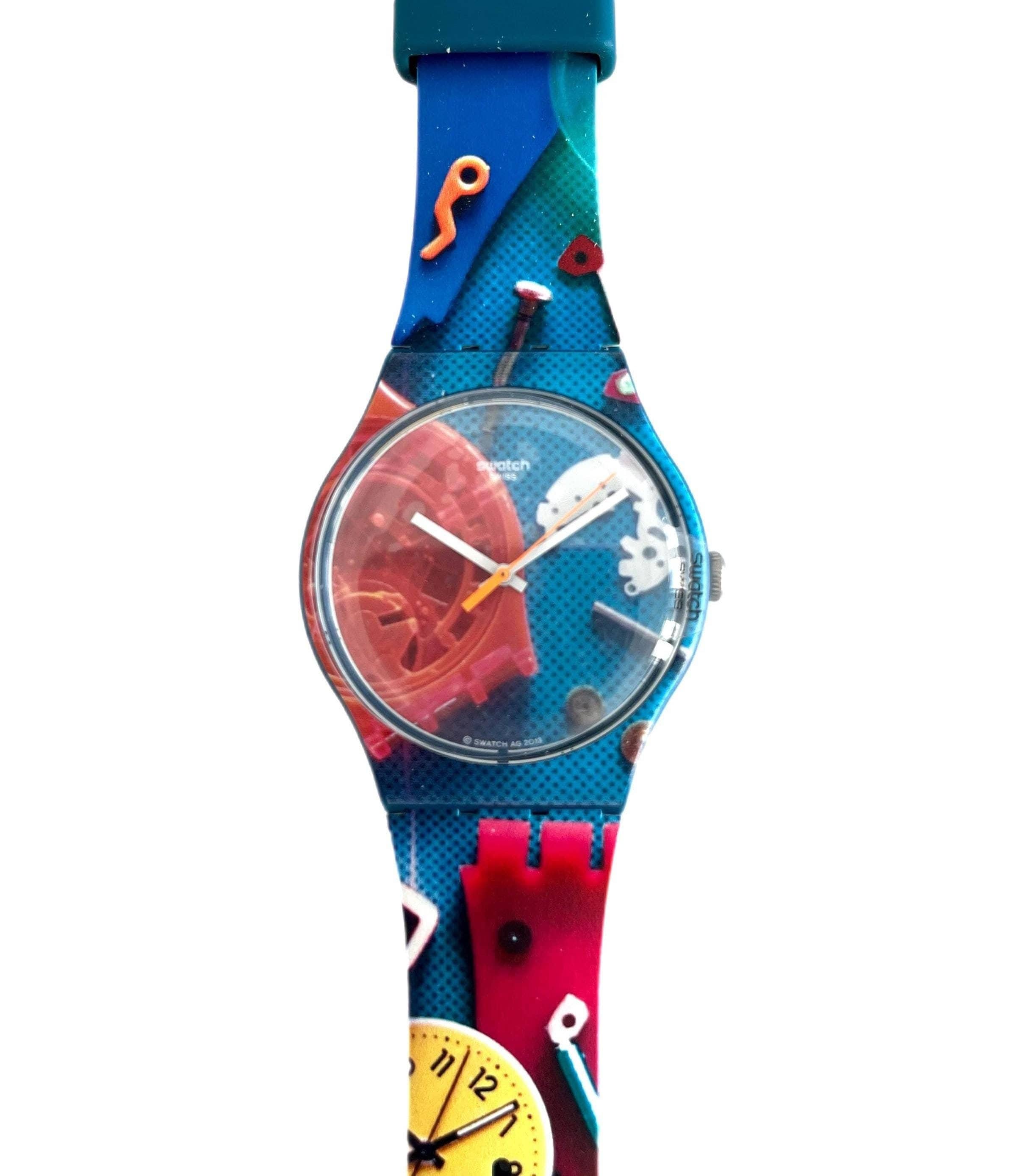 Swatch Club Watch 01/02 カラフルデザイン NEW in Box Swatch New Gent Club Special SWA-RKSHOP SUOZ182 - Mint