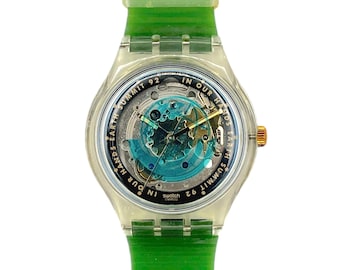 1992 Swatch Automatic TIME TO MOVE SAK102 - unworn mint condition - original packaging - 37mm - new in box - vintage Swatch watch