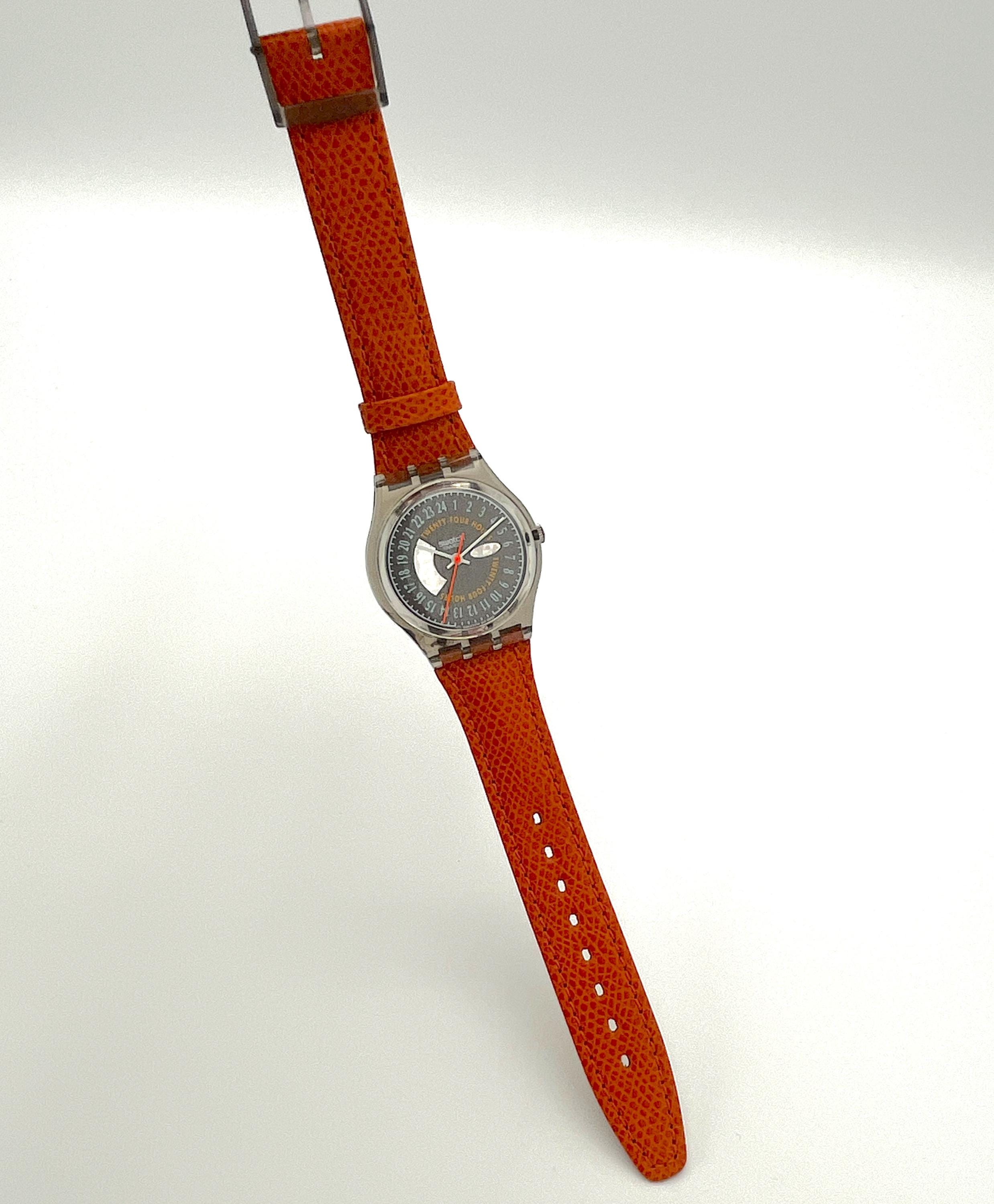 Swatch Watch VINTAGE RARE Jardin D\'Hiver GS117 Exc Running 1993 Swatch Gent 24H ROCKING GM117 - Rare Swatch Watch With  main image 3