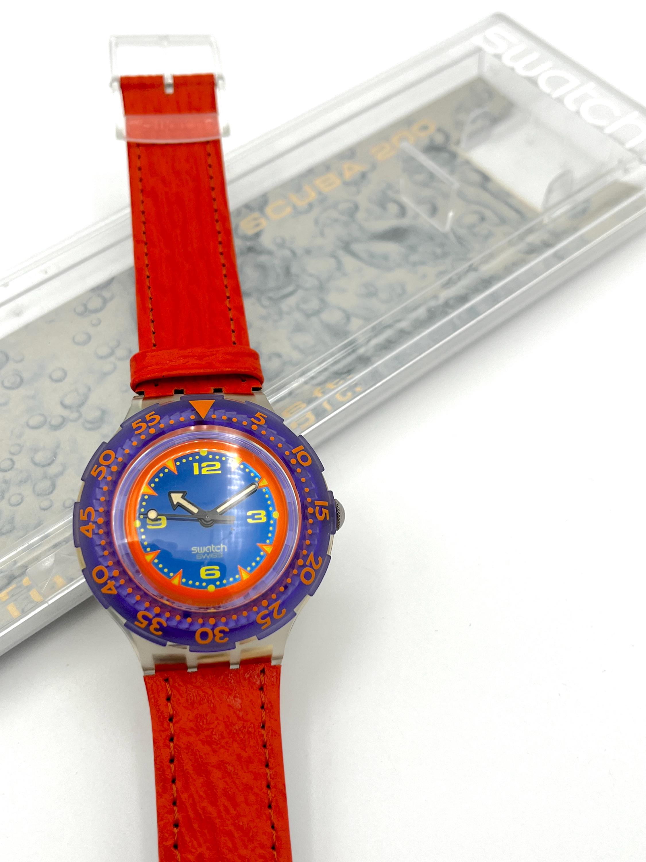 Orologio Swatch Scuba 200 RED ISLAND SDK106 vintage del 1992 