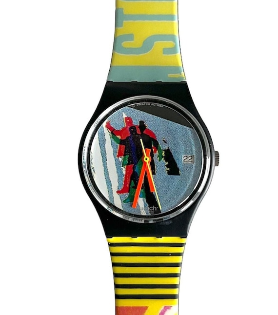 Vintage 1989 Vintage Swatch Gent Standard TAXI STOP GB410 - Unworn 