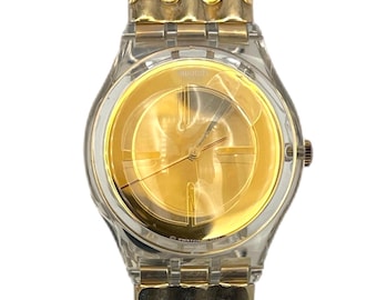 1998 Swatch Flex GOLDEN WAVE GK272A - unworn mint condition - running with new battery - new in box - 34mm diameter